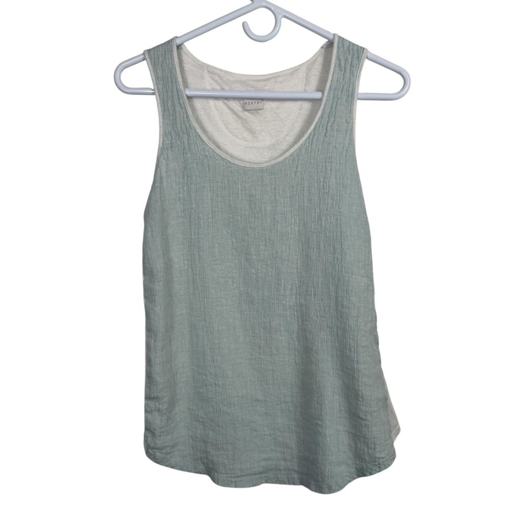 Double-Layer Mint Green Tank Top - Soft Scoop Neck